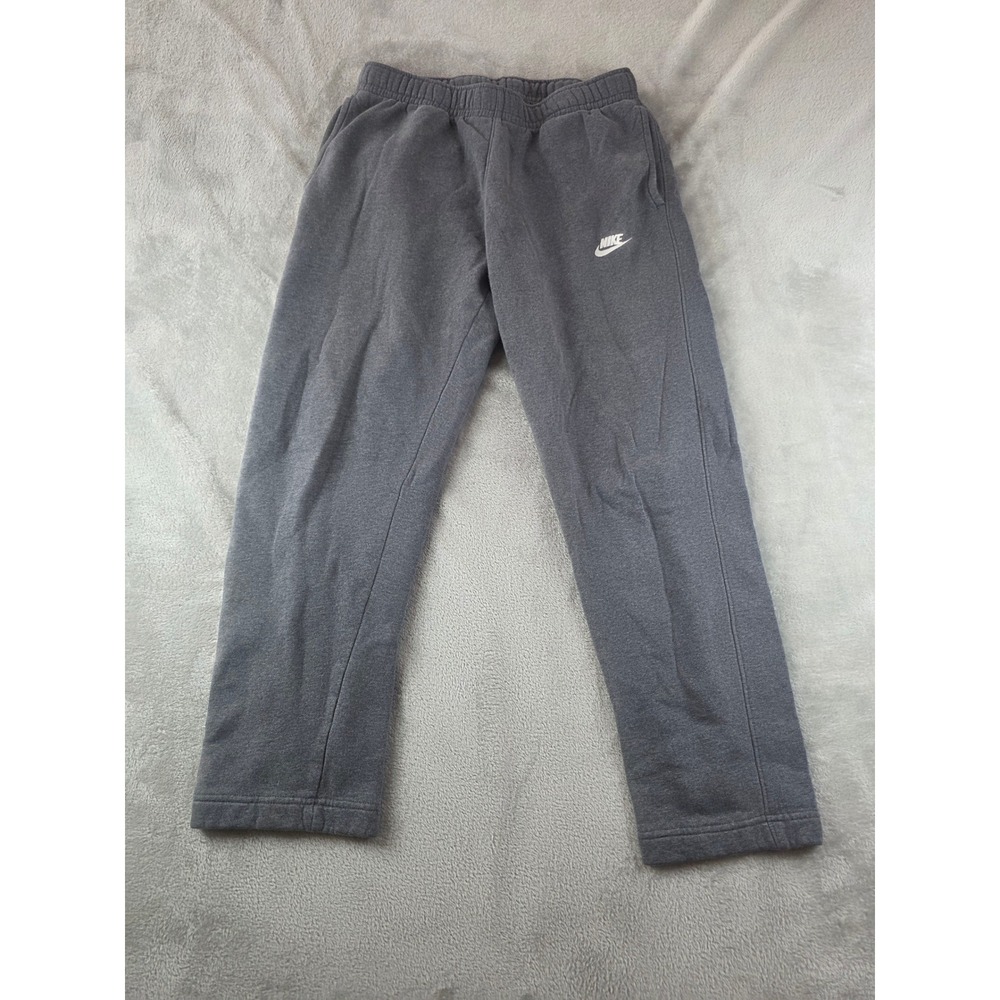 Nike Sweatpants Mens Medium Gray Fleece Open Hem Joggers Lounge Pants